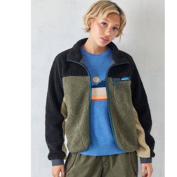 New Urban Outfitters Kavu Paneled Fleece Zip Jacket $120 X-SMALL - Picture 1 of 8